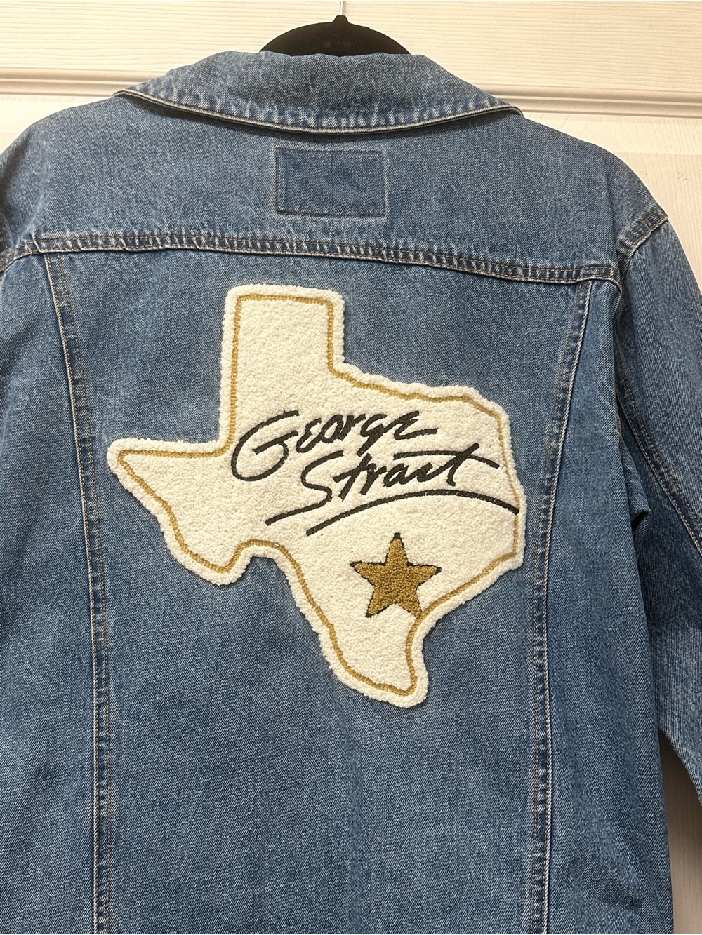 George Strait Texas Chenille Patch Denim Jacket